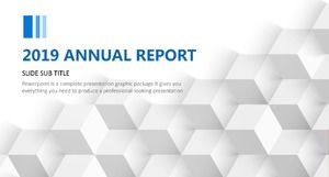 Plantilla ppt de informe de resumen de trabajo de estilo europeo y americano plano de cubo simple