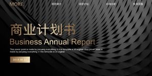 Atmosphärische High-End-Textur-Schwarzgold-Geschäfts-PPT-Vorlage