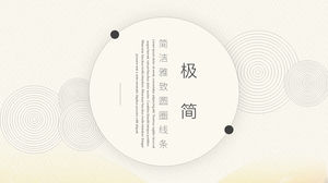 Minimalistyczny i elegancki szablon koło linii PPT