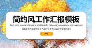 Modello ppt del rapporto di lavoro semplice di sfondo autunnale