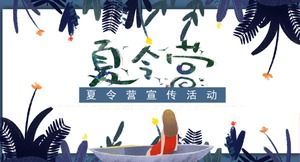 Modello PPT del piano di attività del campo estivo in stile fumetto di moda cartone animato