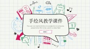 Sevimli el boyaması tarzı öğretim eğitim yazılımı PPT şablonu