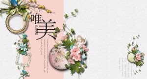 Plantilla PPT literaria y fresca de hermosas flores.