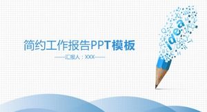 Blue pattern background work report PPT template