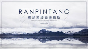 Modelo de PPT de layout gráfico de álbum de fotos de álbum de montanha de neve