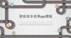 Yüzme resimli kitap hikayesi ppt şablonu