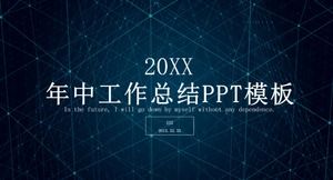 Modèle PPT de résumé de travail de milieu d'année de sens de la technologie future de l'atmosphère haut de gamme