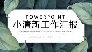 Taze ve güzel gerçekçi yapraklar arka plan kişisel çalışma raporu PPT şablonu