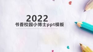 Plantilla ppt del pequeño doctor en el campus de la escuela.