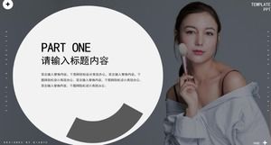 Fashion atmosphere minimalist magazine style beauty new product release PPT template