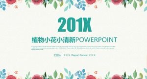Beautiful and fresh watercolor plant floral decoration general PPT template