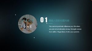 Shocking sci-fi space background IOS wind business general PPT template