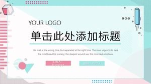 Свежий модный синий фон порошка обзор личной работы шаблон PPT