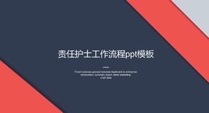 Modèle ppt de flux de travail d'infirmière de responsabilité