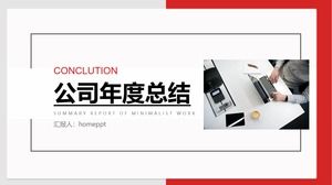 Modèle ppt de thème de résumé annuel de style d'entreprise minimaliste moderne