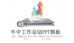 Concise and clear enterprise mid-year work summary PPT template