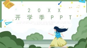 Modèle PPT de didacticiel de réunion de classe d'ouverture de saison d'effet visuel en trois dimensions de dessin animé simple