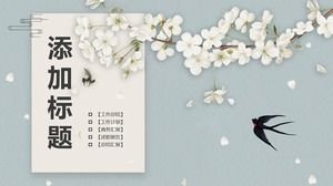 Zarif ve güzel bahar kırlangıç ​​PPT şablonu