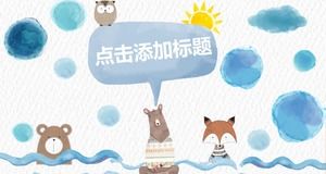 Modello PPT generale in stile fumetto acquerello carino creativo