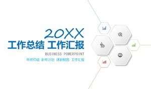 Minimalist atmosfer geometrik mikro üç boyutlu rüzgar iş çalışması özeti PPT şablonu