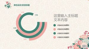 Template PPT umum gaya sastra latar belakang pola penggemar Korea yang segar dan merah muda