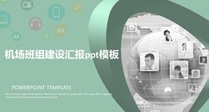 Modelo de ppt de relatório de construção de equipe de aeroporto