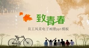 Staff style electronic photo album ppt template