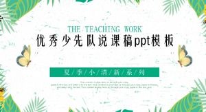 D'excellents jeunes pionniers disent le modèle ppt de manuscrit de leçon