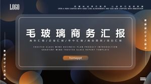 Enfes buzlu cam efektli iş raporu PPT şablonu