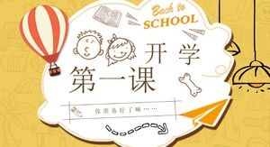 Template PPT courseware pertemuan sekolah musim angin kartun lucu yang kreatif