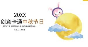 Modelo de ppt de festival de outono simples amarelo de animação de desenho animado