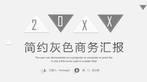 Elegante und prägnante PPT-Vorlage für den Geschäftsbericht mit grauem Dreieckhintergrund