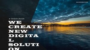 Modèle PPT général d'entreprise de vent de magazine de typographie européenne et américaine moderne de mode