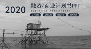 Modèle ppt de plan d'affaires d'atmosphère simple noir et blanc