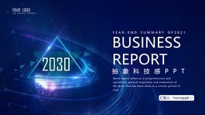 Download gratuito del modello PPT di senso della tecnologia astratta blu