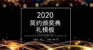 Wspaniałe nowoczesne złote linie ozdobione ceremonią wręczenia nagród szablon PPT