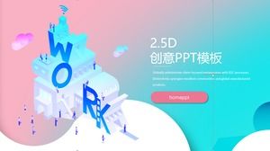 Allgemeine PPT-Vorlage für den kreativen Windhintergrund mit flachem Farbverlauf