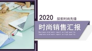 Template PPT laporan kerja penjualan mode sederhana