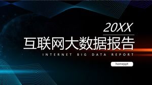 Internetowy raport Big Data Szablon PPT z ciemnoniebieskim tłem krzywej