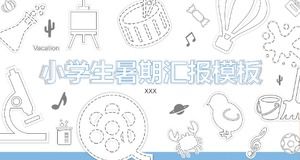 Kreskówka ręcznie malowany szablon PPT z letnimi wakacjami dla dzieci