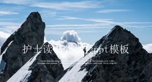 Infirmière lisant et partageant le modèle ppt de réunion