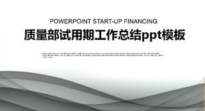 Modello ppt di riepilogo del lavoro del periodo di prova del dipartimento della qualità