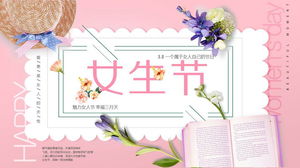 เทมเพลต PPT สำหรับวันเด็กผู้หญิงอบอุ่นสีชมพู