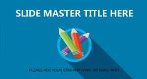 Mavi atmosfer düz iş genel PPT şablonu