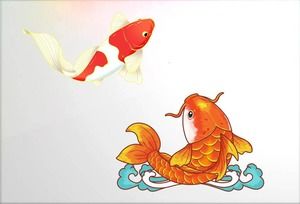 Zwei exquisites, reiches Karpfen-PPT-Material