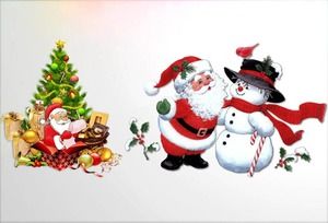 Christmas tree Santa snowman PPT material