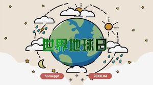 Renkli MBE tarzı dünya arka planına sahip Dünya Günü PPT şablonu