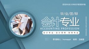 Modèle PPT de défense de l'obtention du diplôme professionnel de la comptabilité élégante bleue