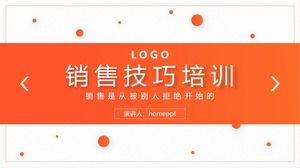 Скачать шаблон PPT для обучения навыкам продаж на фоне оранжевых точек