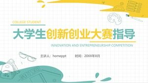 Descarga de la plantilla PPT de orientación empresarial de estudiantes universitarios de coincidencia de color amarillo y verde fresco